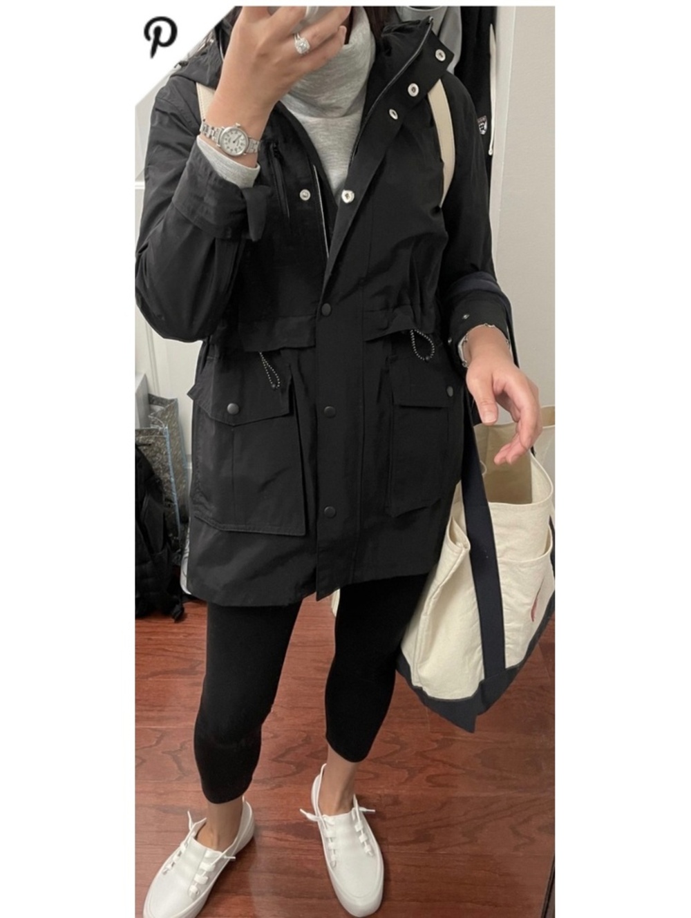 J.Crew Black Perfect Raincoat Size Small
